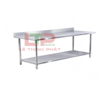 BÀN INOX 2 TẦNG, CÓ GÁY