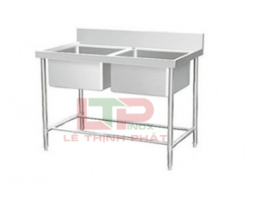 CHẬU RỬA INOX ĐÔI CÓ GÁY
