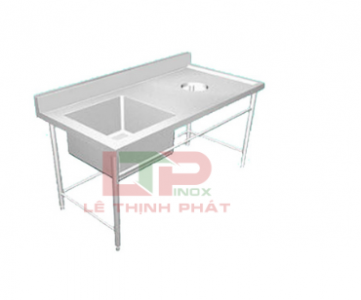 CHẬU RỬA INOX ĐƠN CÓ LỖ XẢ RÁC