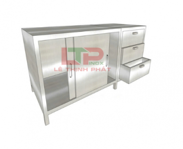 TỦ CỬA LÙA INOX, 3 HỘC KÉO